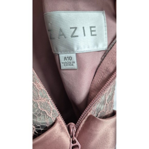 Azazie Dusty Rose Lace Chiffon Bridesmaid Dress A10 Blush Pink Formal Wedding - Picture 3 of 11